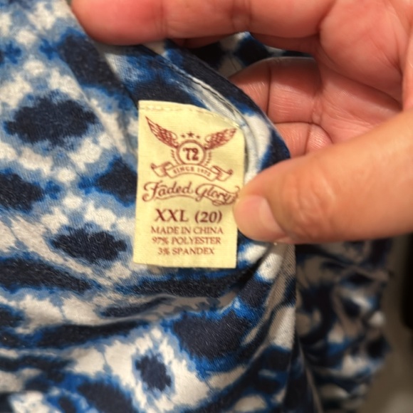 Cute Sleeveless Summer Dress Blue Pattern 2XL(20) - Picture 2 of 2